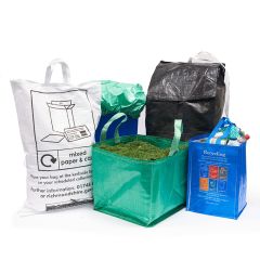 A range of bespoke printed kerbside recycling bags