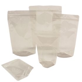 Transparent Stand up pouches sizes extra small to extra large